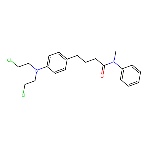 Benzenebutanamide, 4-[bis(2-chloroethyl)amino]-N-methyl-N-phenyl- structure