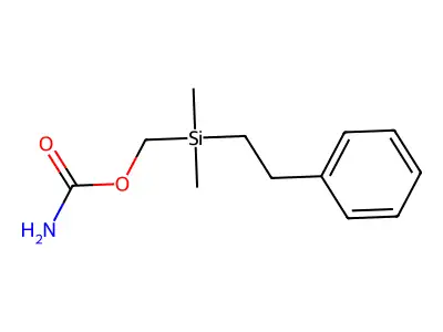 [Dimethyl(2-phenylethyl)silyl]methyl carbamate structure