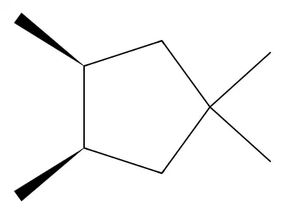 1,1,3,4-Tetramethylcyclopentane structure