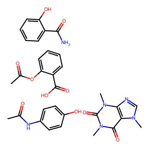 Acetaminophen-Aspirin-Caffeine mixt. structure