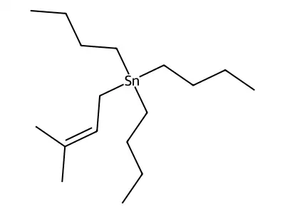 Tributyl(3-methyl-2-butenyl)tin structure