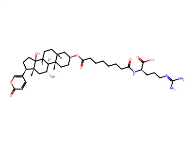 3-({8-[(4-Carbamimidamido-1-carboxybutyl)imino]-8-hydroxyoctanoyl}oxy)-11,14-dihydroxybufa-20,22-dienolide structure