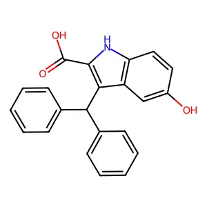 1H-Indole-2-carboxylic acid, 3-(diphenylmethyl)-5-hydroxy- structure