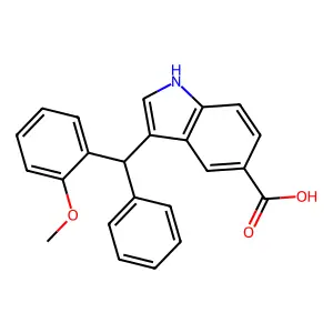 3-((2-Methoxyphenyl)phenylmethyl)-1H-indole-5-carboxylic acid structure