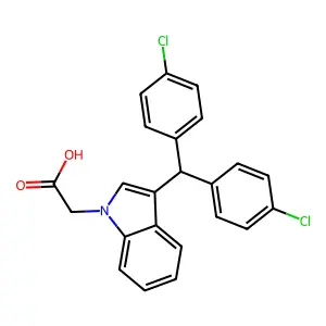 1H-Indole-1-acetic acid, 3-(bis(4-chlorophenyl)methyl)- structure
