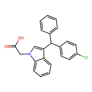 1H-Indole-1-acetic acid, 3-((4-chlorophenyl)phenylmethyl)- structure