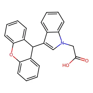 1H-吲哚-1-乙酸3-(9H-氧杂蒽-9-基) structure