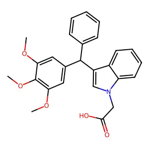 1H-Indole-1-acetic acid, 3-(phenyl(3,4,5-trimethoxyphenyl)methyl)- structure