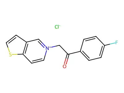 Thieno(3,2-c)pyridinium, 5-(p-fluorophenacyl)-, chloride structure