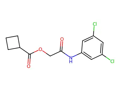 2-[(3,5-Dichlorophenyl)amino]-2-oxoethyl cyclobutanecarboxylate structure