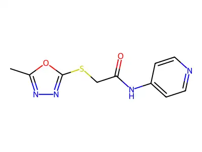 2-[(5-Methyl-1,3,4-oxadiazol-2-yl)sulfanyl]-N-(pyridin-4-yl)acetamide structure