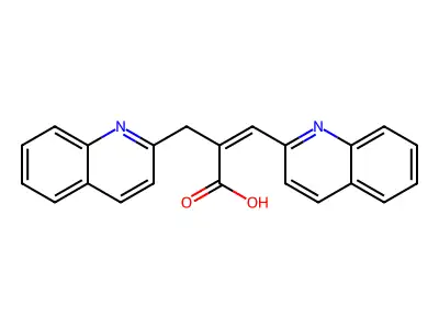 3-Quinolin-2-yl-2-(quinolin-2-ylmethyl)prop-2-enoic acid structure