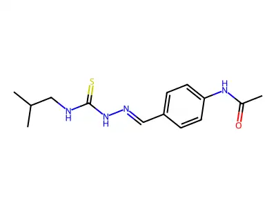 N-[4-[(2-methylpropylcarbamothioylhydrazinylidene)methyl]phenyl]acetamide structure