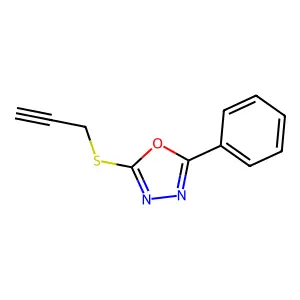 2-Phenyl-5-prop-2-ynylsulfanyl-1,3,4-oxadiazole structure