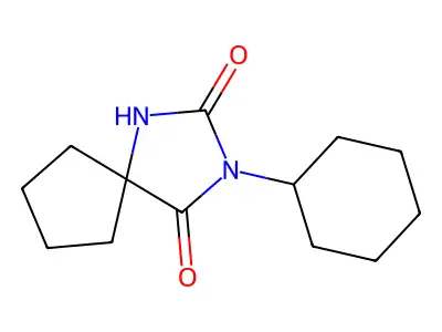 1,3-Diazaspiro(4.4)nonane-2,4-dione, 3-cyclohexyl- structure