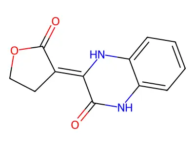 (3Z)-3-(2-oxooxolan-3-ylidene)-1,4-dihydroquinoxalin-2-one structure