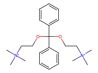2-[Diphenyl-[2-(trimethylazaniumyl)ethoxy]methoxy]ethyl-trimethylazanium structure