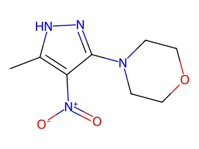 4-(3-methyl-4-nitro-1H-pyrazol-5-yl)morpholine structure