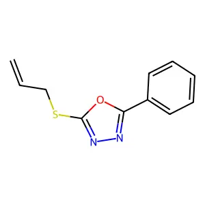 2-Phenyl-5-prop-2-enylsulfanyl-1,3,4-oxadiazole structure