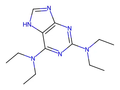 2-N,2-N,6-N,6-N-tetraethyl-7H-purine-2,6-diamine structure