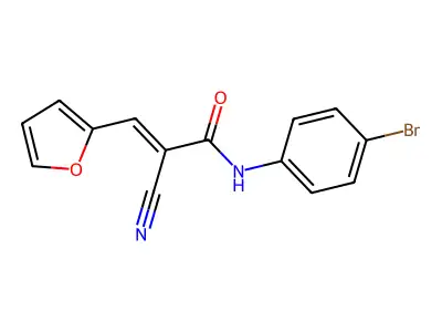 N-(4-bromophenyl)-2-cyano-3-(furan-2-yl)prop-2-enamide structure