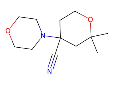 2,2-Dimethyl-4-morpholin-4-yloxane-4-carbonitrile structure