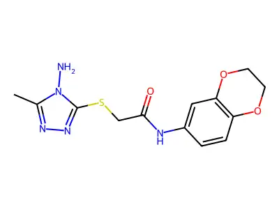 2-[(4-amino-5-methyl-4H-1,2,4-triazol-3-yl)sulfanyl]-N-(2,3-dihydro-1,4-benzodioxin-6-yl)acetamide structure