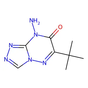 8-amino-6-tert-butyl-7H,8H-[1,2,4]triazolo[4,3-b][1,2,4]triazin-7-one structure