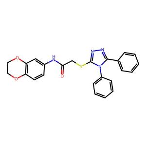 N-(2,3-dihydro-1,4-benzodioxin-6-yl)-2-[(4,5-diphenyl-4H-1,2,4-triazol-3-yl)sulfanyl]acetamide structure