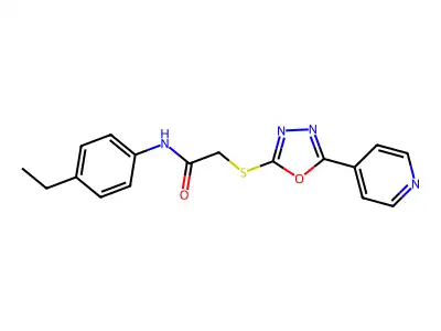 N-(4-ethylphenyl)-2-{[5-(pyridin-4-yl)-1,3,4-oxadiazol-2-yl]sulfanyl}acetamide structure