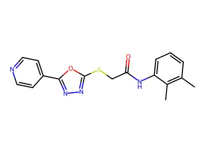 N-(2,3-dimethylphenyl)-2-{[5-(pyridin-4-yl)-1,3,4-oxadiazol-2-yl]sulfanyl}acetamide structure