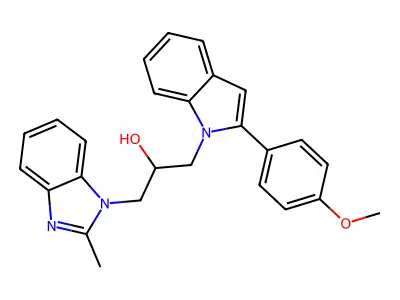 1-[2-(4-Methoxyphenyl)indol-1-yl]-3-(2-methylbenzimidazol-1-yl)propan-2-ol structure