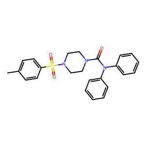 4-(4-methylbenzenesulfonyl)-N,N-diphenylpiperazine-1-carboxamide structure