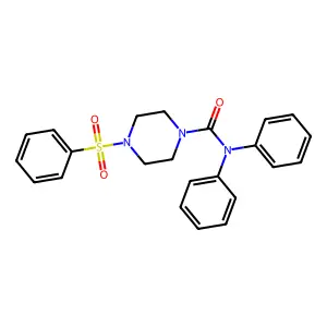 4-(benzenesulfonyl)-N,N-diphenylpiperazine-1-carboxamide structure