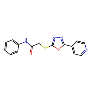 N-phenyl-2-{[5-(pyridin-4-yl)-1,3,4-oxadiazol-2-yl]sulfanyl}acetamide structure