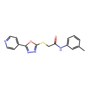 N-(3-methylphenyl)-2-{[5-(pyridin-4-yl)-1,3,4-oxadiazol-2-yl]sulfanyl}acetamide structure