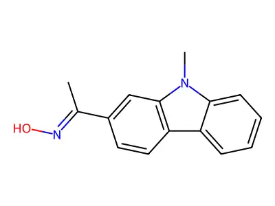 N-[1-(9-methylcarbazol-2-yl)ethylidene]hydroxylamine structure