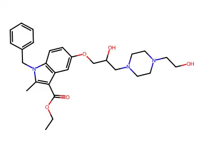 ethyl 1-benzyl-5-[2-hydroxy-3-[4-(2-hydroxyethyl)piperazin-1-yl]propoxy]-2-methylindole-3-carboxylate structure