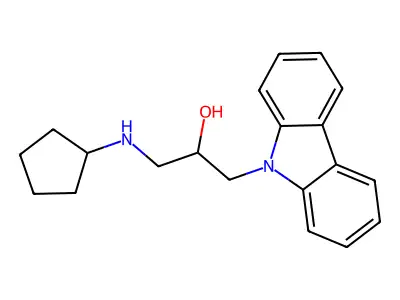 1-(9H-carbazol-9-yl)-3-(cyclopentylamino)propan-2-ol structure