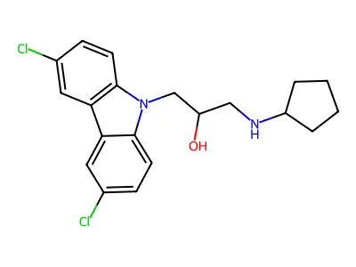 1-(3,6-Dichlorocarbazol-9-yl)-3-(cyclopentylamino)propan-2-ol structure