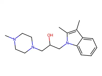 1-(2,3-dimethyl-1H-indol-1-yl)-3-(4-methylpiperazin-1-yl)propan-2-ol structure