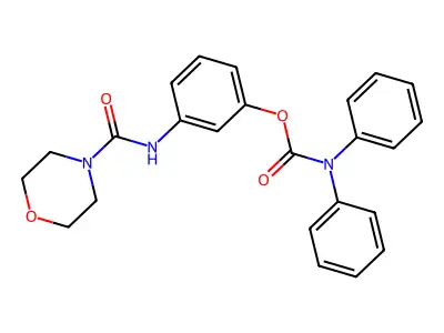 3-(Morpholine-4-carboxamido)phenyl diphenylcarbamate structure