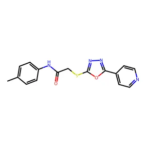 N-(4-methylphenyl)-2-{[5-(pyridin-4-yl)-1,3,4-oxadiazol-2-yl]sulfanyl}acetamide structure