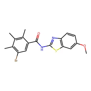 5-bromo-N-(6-methoxy-1,3-benzothiazol-2-yl)-2,3,4-trimethylbenzamide structure