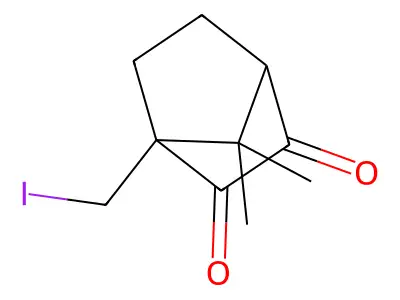 1-(Iodomethyl)-7,7-dimethylbicyclo[2.2.1]heptane-2,3-dione structure
