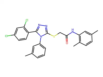 2-((5-(2,4-dichlorophenyl)-4-(m-tolyl)-4H-1,2,4-triazol-3-yl)thio)-N-(2,5-dimethylphenyl)acetamide structure
