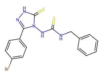 N-Benzyl-N'-(3-(4-BR-PH)-5-thioxo-1,5-dihydro-4H-1,2,4-triazol-4-YL)thiourea structure