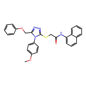 2-((4-(4-Methoxyphenyl)-5-(phenoxymethyl)-4H-1,2,4-triazol-3-yl)thio)-N-(naphthalen-1-yl)acetamide structure