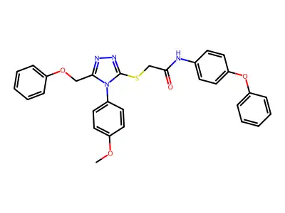 2-{[4-(4-methoxyphenyl)-5-(phenoxymethyl)-4H-1,2,4-triazol-3-yl]sulfanyl}-N-(4-phenoxyphenyl)acetamide structure