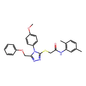 N-(2,5-dimethylphenyl)-2-{[4-(4-methoxyphenyl)-5-(phenoxymethyl)-4H-1,2,4-triazol-3-yl]sulfanyl}acetamide structure